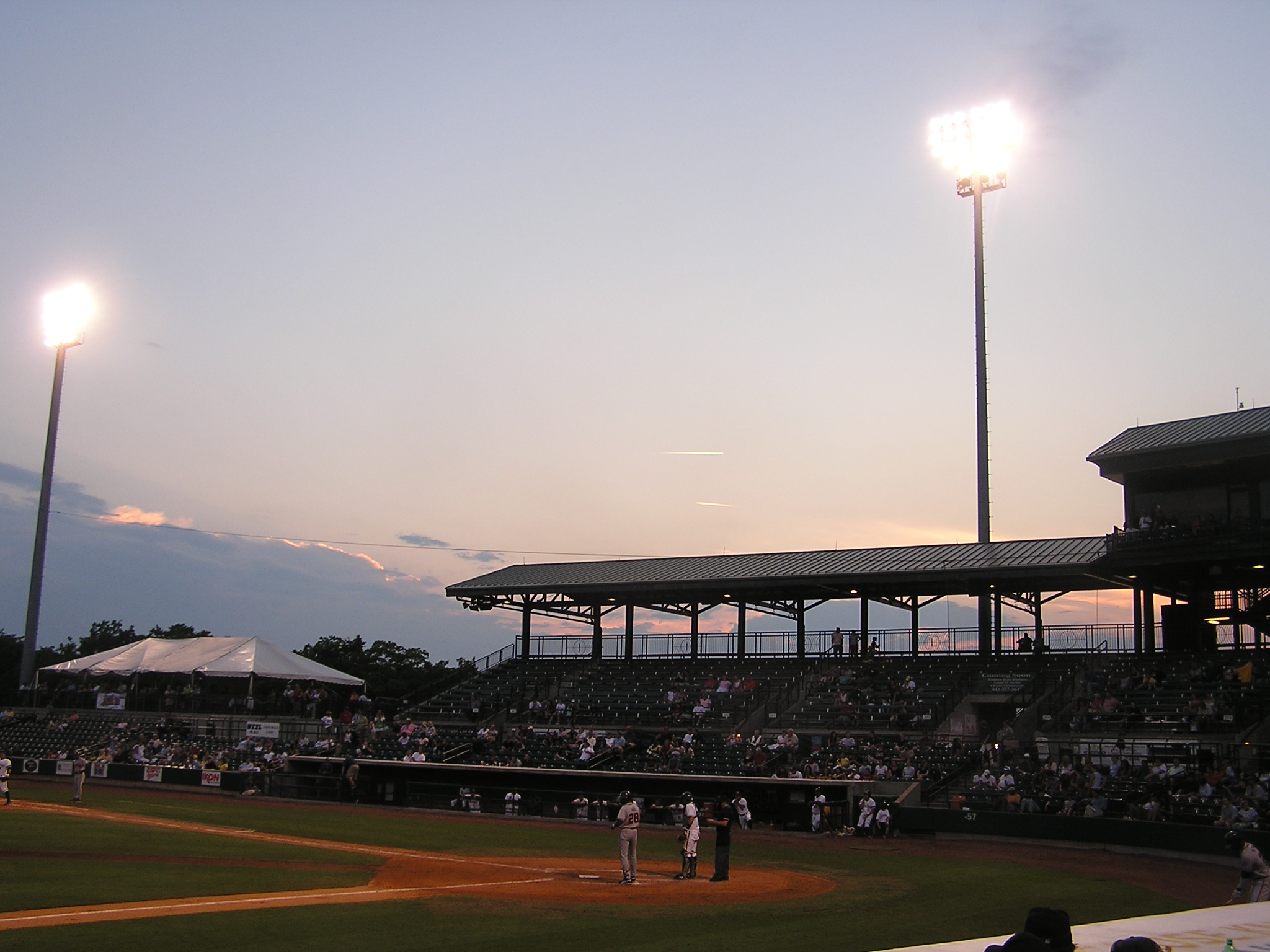 Sun setting at the Joe, Charleston SC